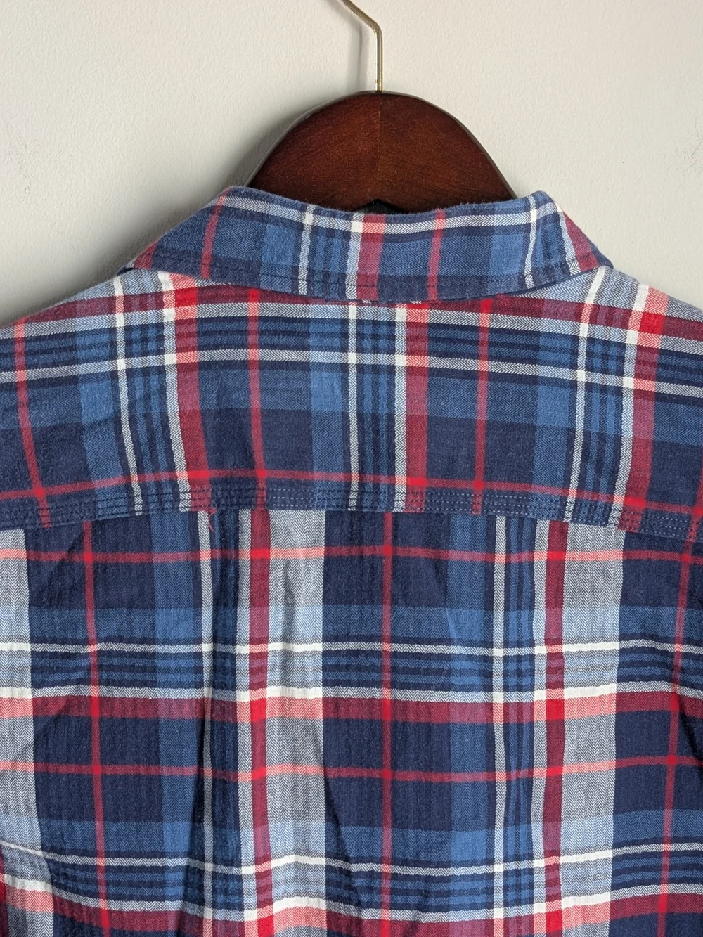 Polo Ralph Lauren Shirt Men XL Short Sleeve Plaid Flannel Button Up Blue Red